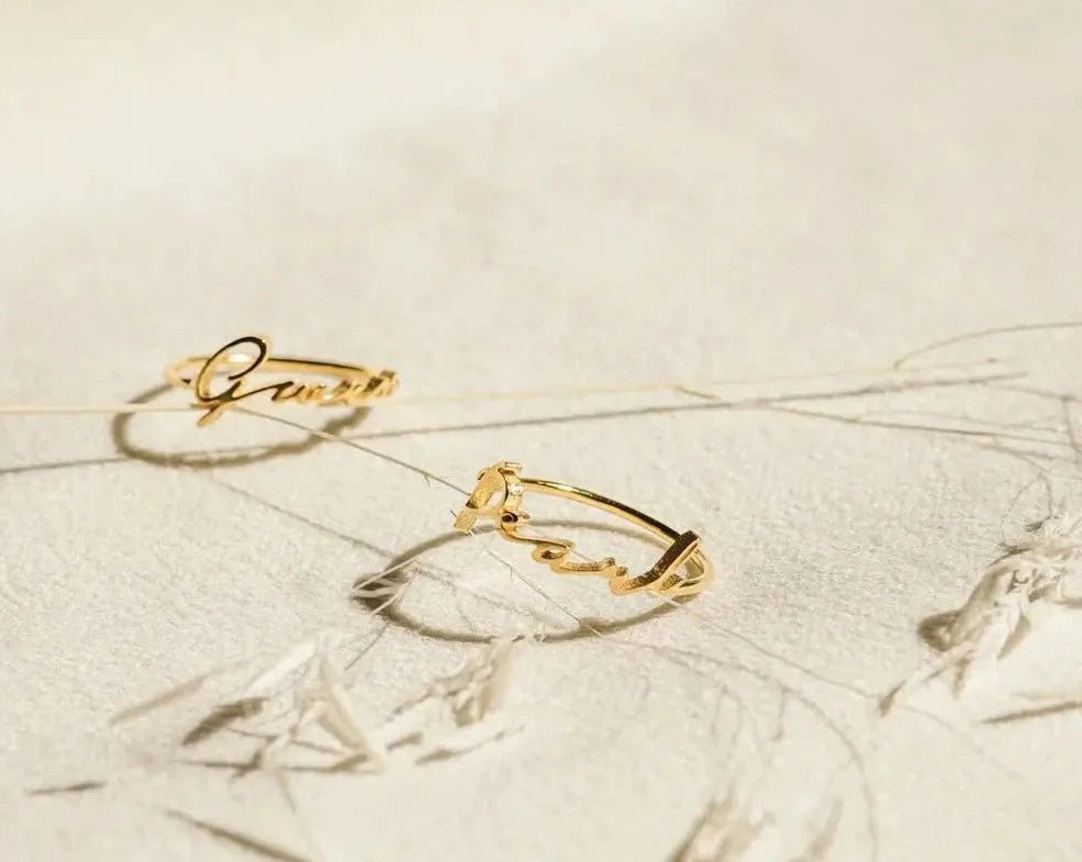 Customized 2 Name Rings