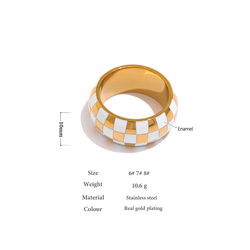 Checkered Round Ring