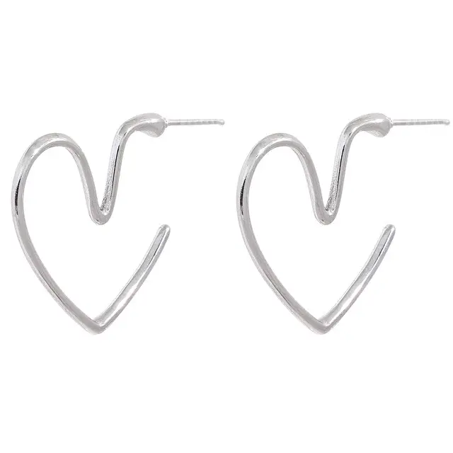 Minimalist Heart Thin Earrings