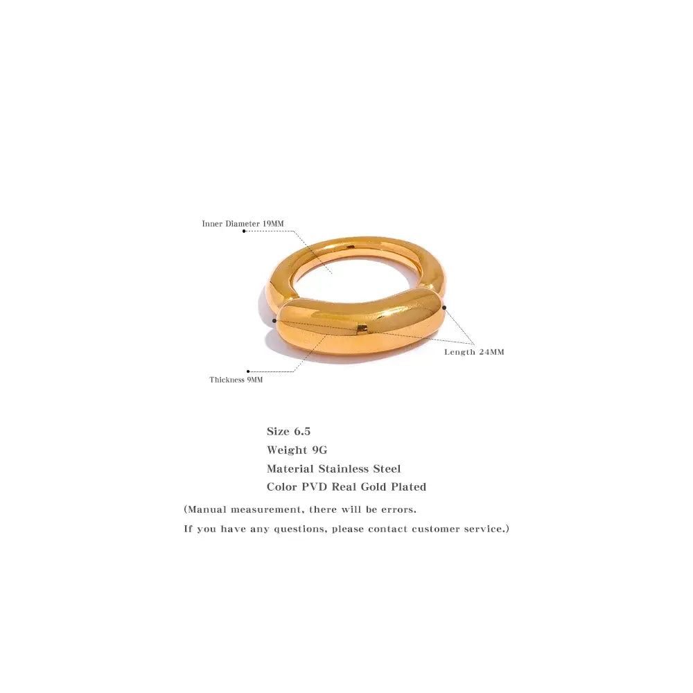 Minimalist Gold Color Stainless Steel Fashion Ring