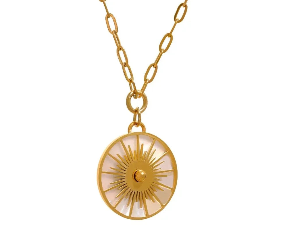 Big Round Geometric Statement Necklace