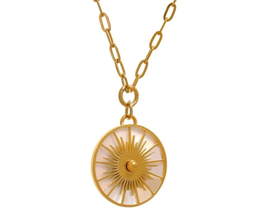 Big Round Geometric Statement Necklace