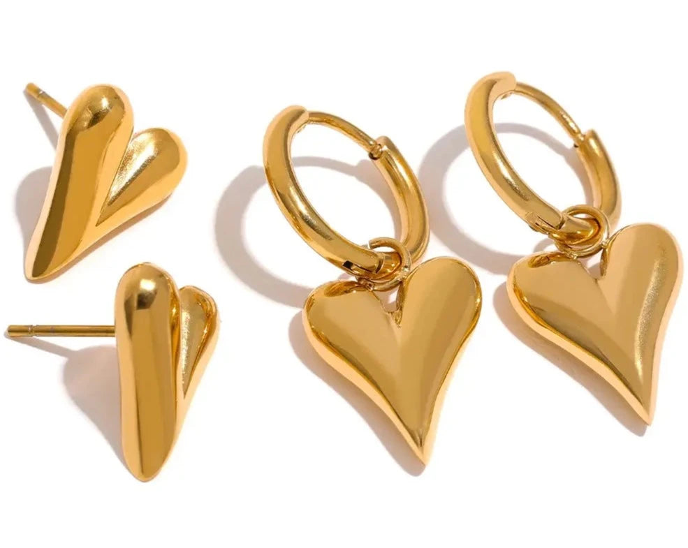 Heart Huggie Hoop Earrings