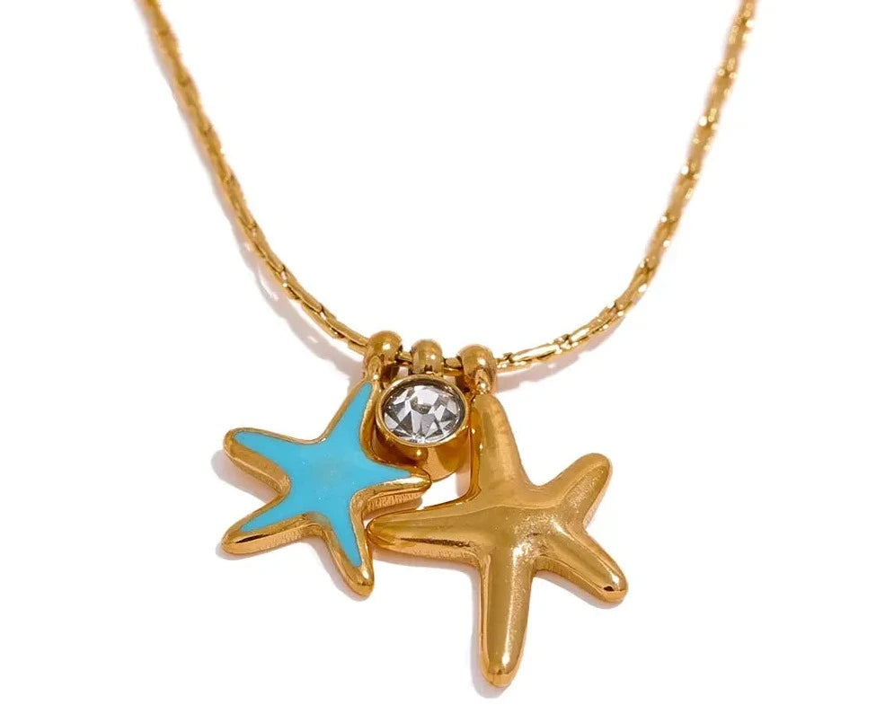 Starfish CZ Pendant Necklace