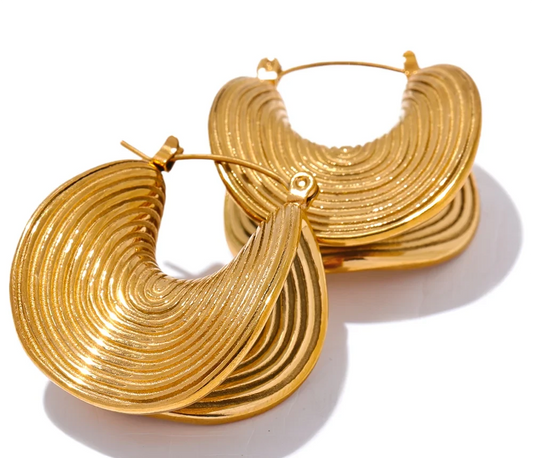 Geometric Gold Statement Earrings
