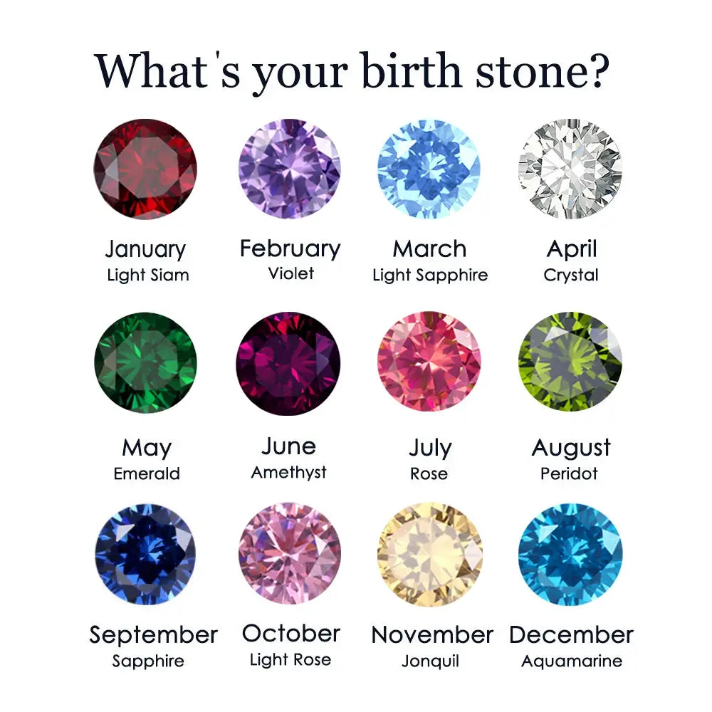 Birthstone Pendant Month Zirconia Necklace: