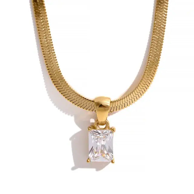 Cubic Zirconia Drop Snake Chain