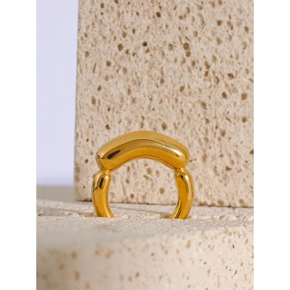 Minimalist Gold Color Stainless Steel Fashion Ring