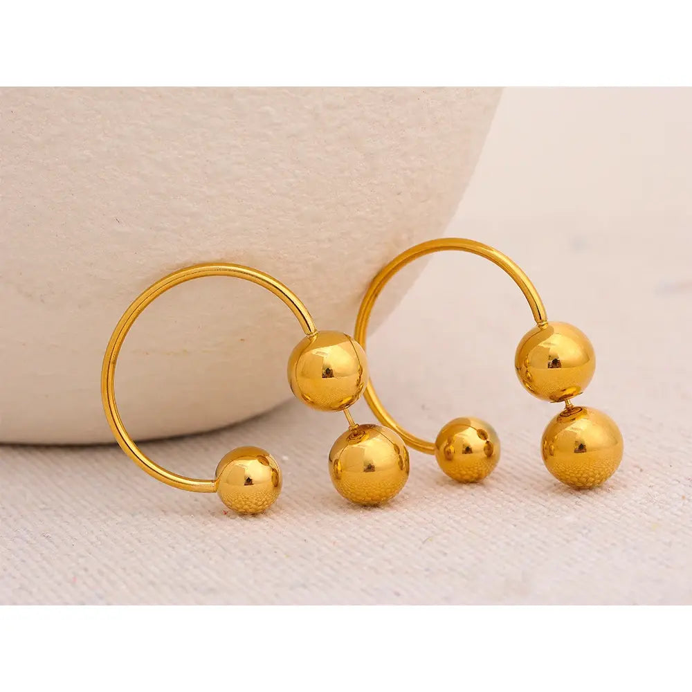 Metal Ball Hoop Earrings