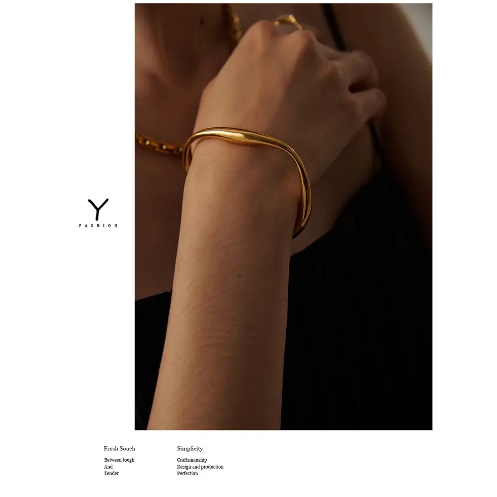 Minimalist Gold Color Wrist Bracelet Bangle