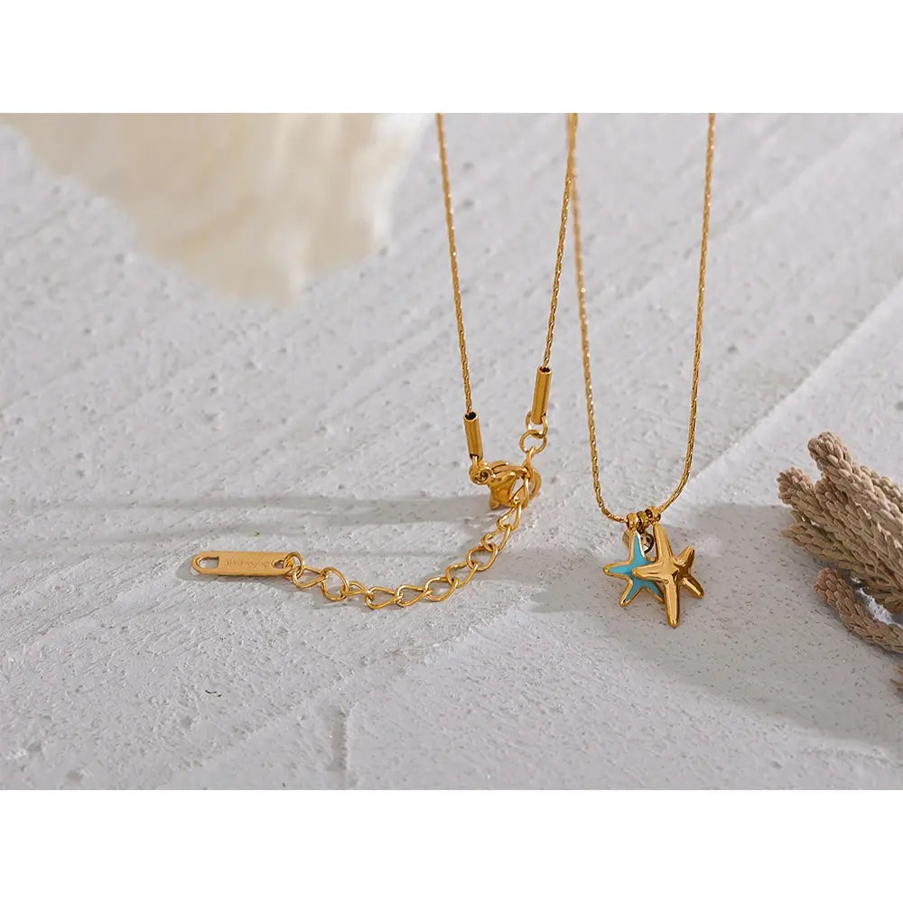 Starfish CZ Pendant Necklace