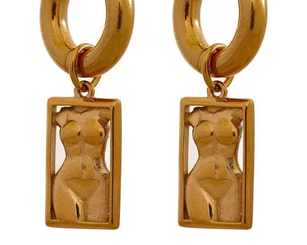 Body Drop Unusual Hoop Earrings