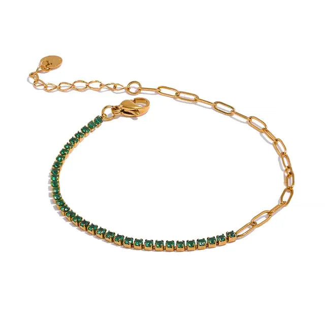 Colorful Natural Stone Bead Anklet