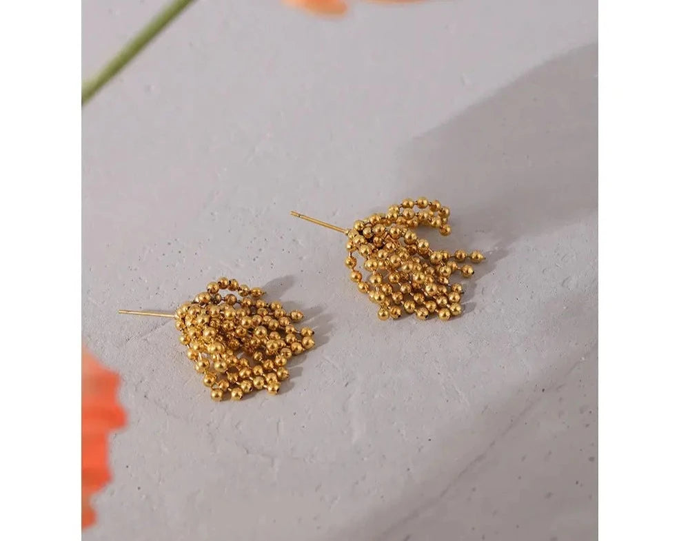 Tassel Bead Fireworks Stud Earrings