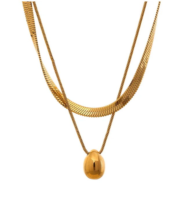 Geometric Pendant Layered Necklace