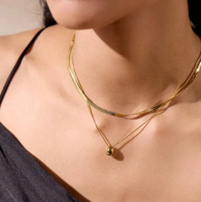 Geometric Pendant Layered Necklace