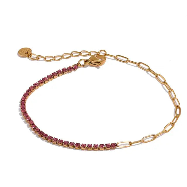 Colorful Natural Stone Bead Anklet