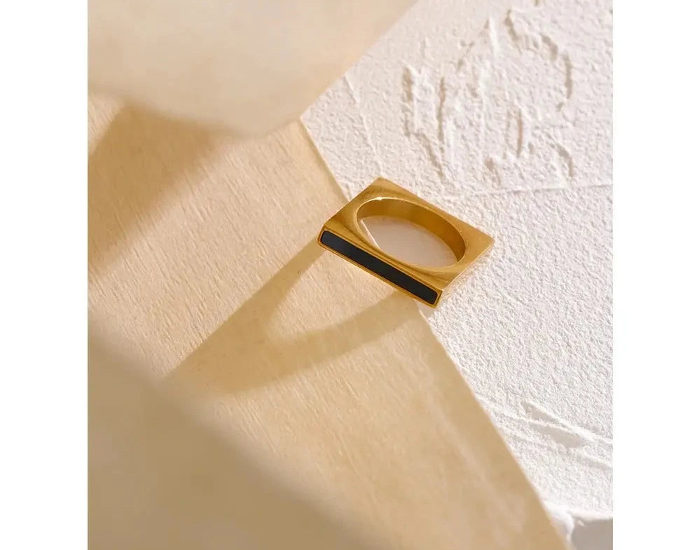 Minimalist Geometric Square Stainless Steel Ring