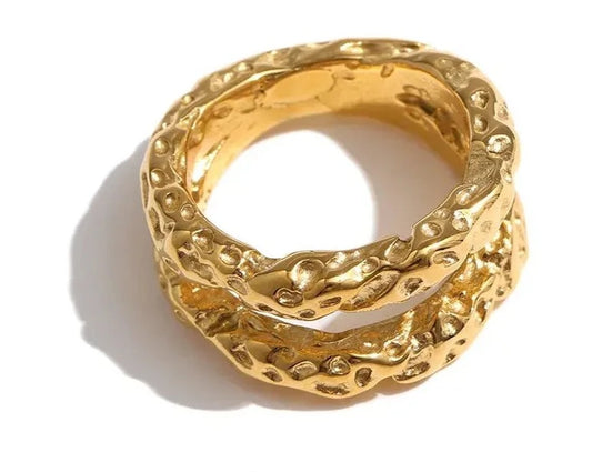 Round Rings Gold Texture