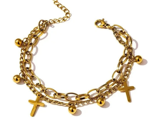 Cross Layered Bracelet