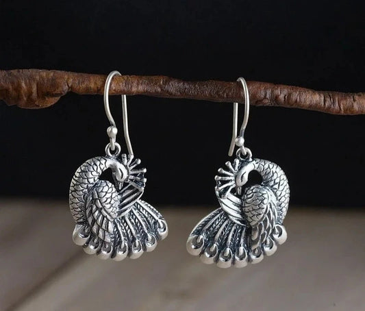 Vintage Peacock Earrings