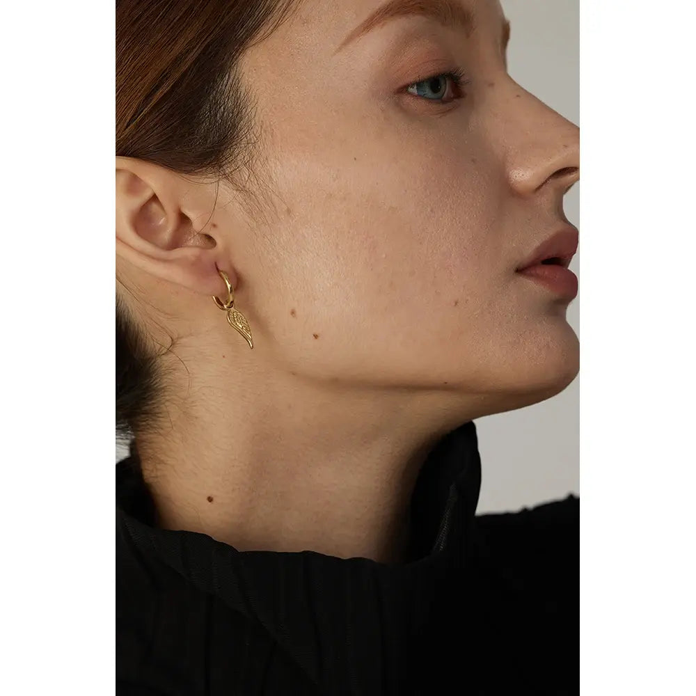 Wing Huggie Hoop Earrings