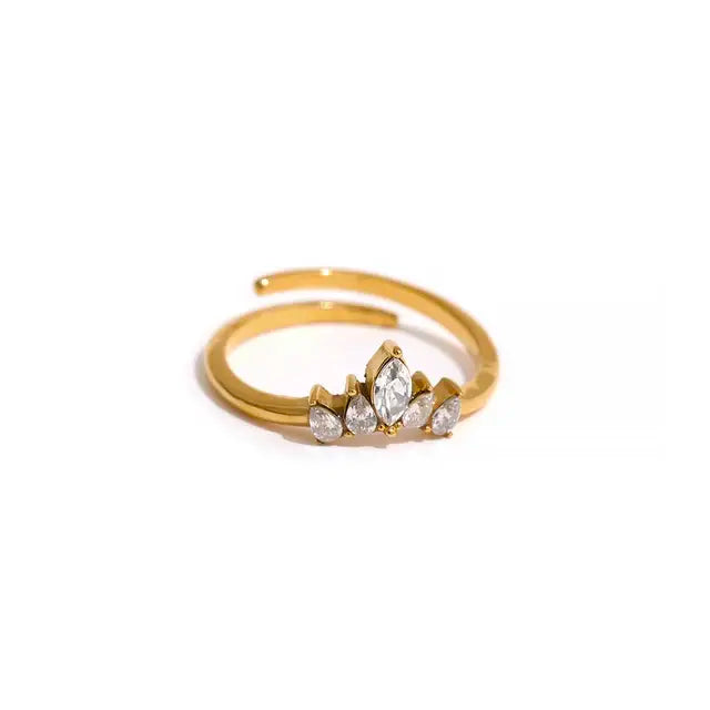 Crown Flower Opening Ring