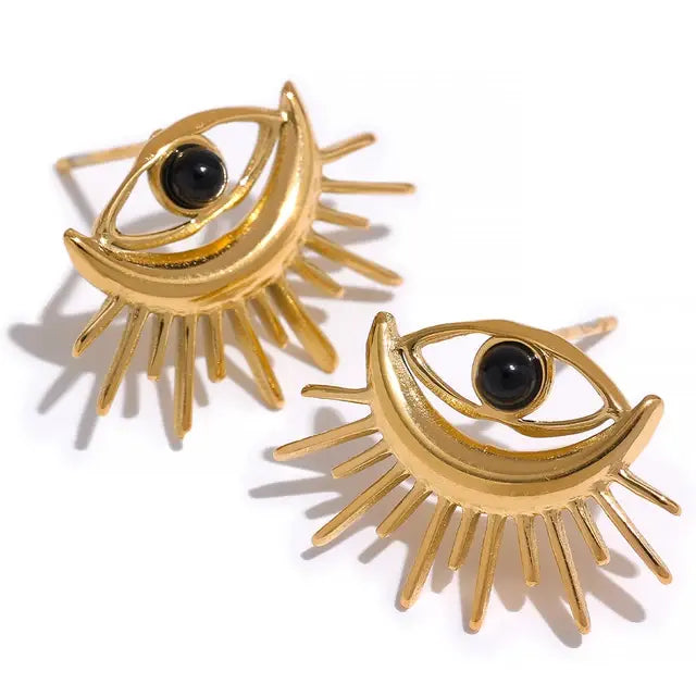 Eye Charm Stud Earrings