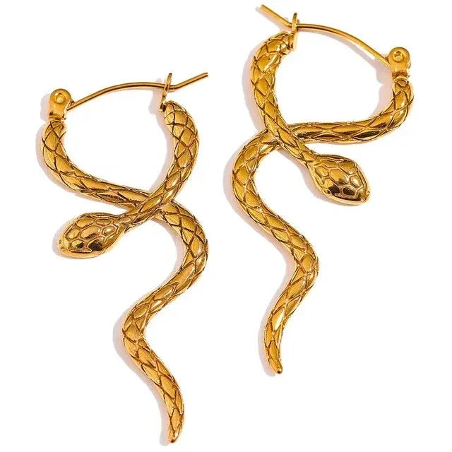 Snake Unusual Hoop Earrings