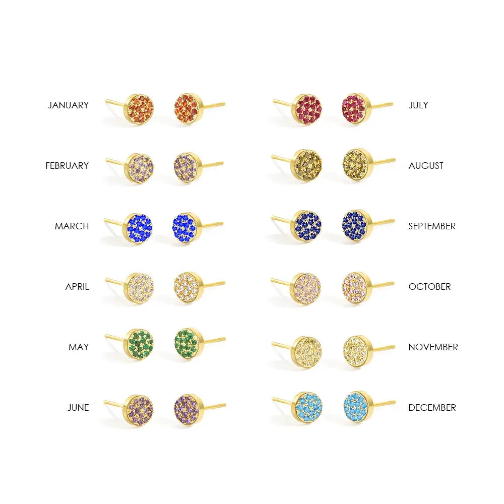 Birthstone Pierced Earrings