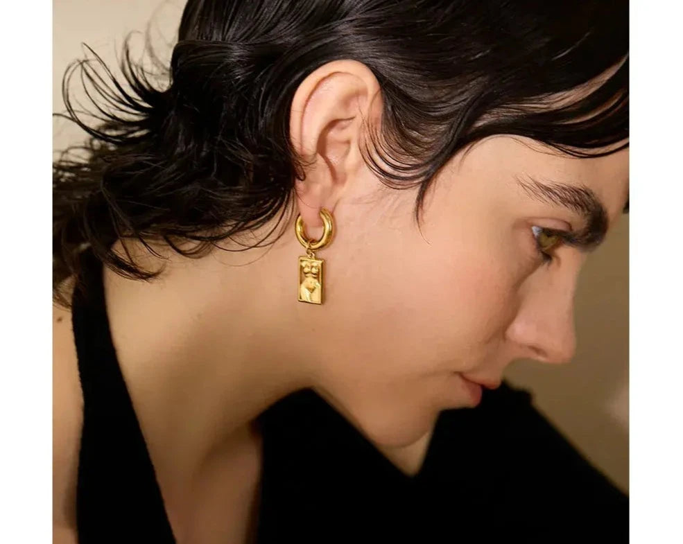 Body Drop Unusual Hoop Earrings