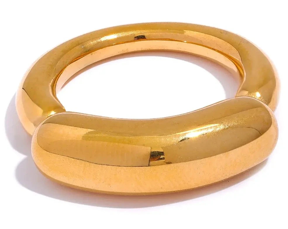 Minimalist Gold Color Stainless Steel Fashion Ring