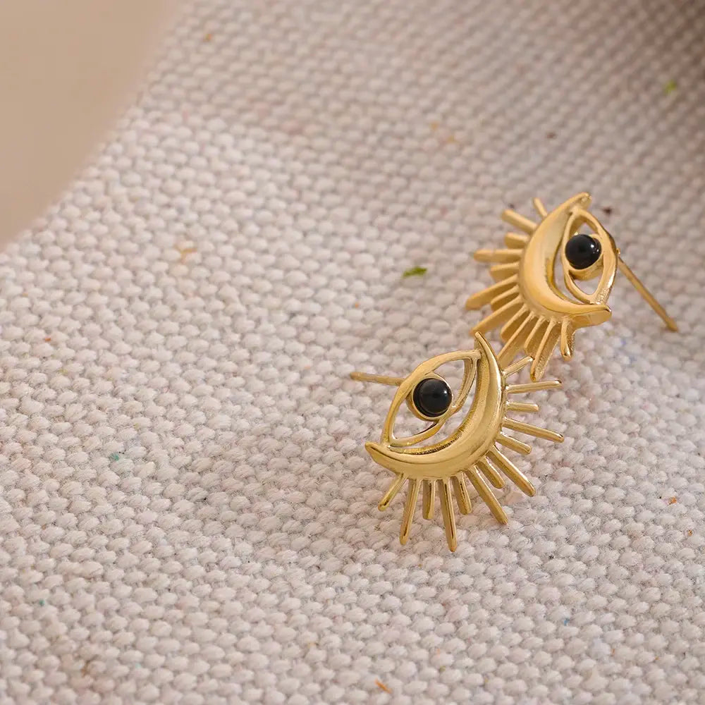 Eye Charm Stud Earrings