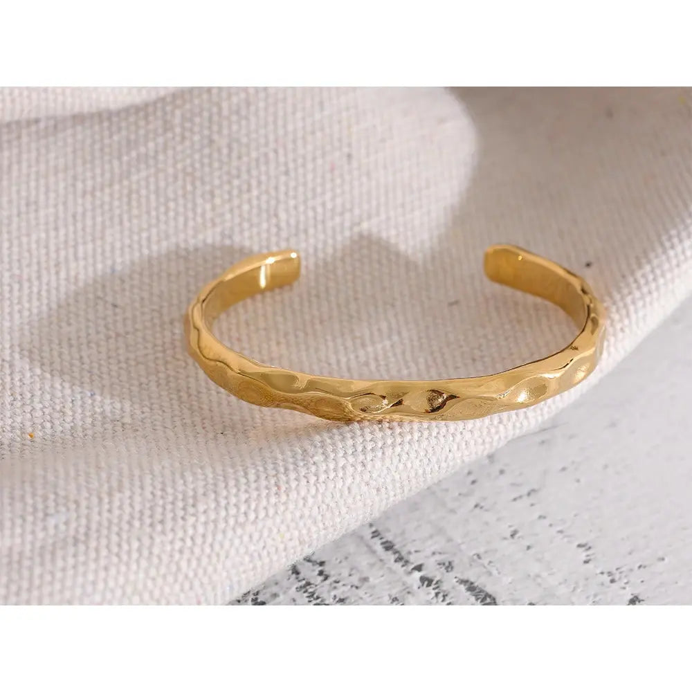 Minimalist Gold Color Stainless Steel Bangle