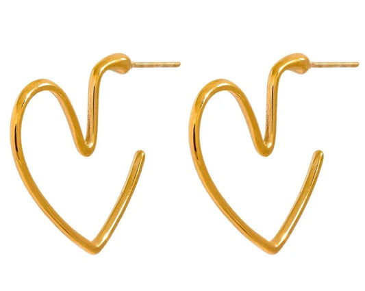  Minimalist Chic Heart Thin Huggie Earrings