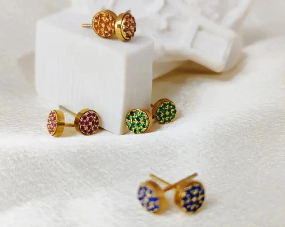 Birthstone Pierced Earrings Zirconia Earrings