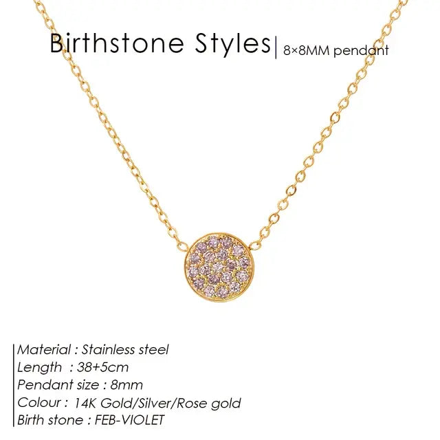 Birthstone Zirconia Necklace