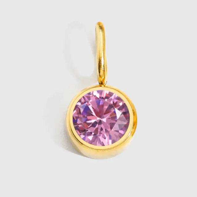 Birthstone Pendant Month Zirconia Necklace: