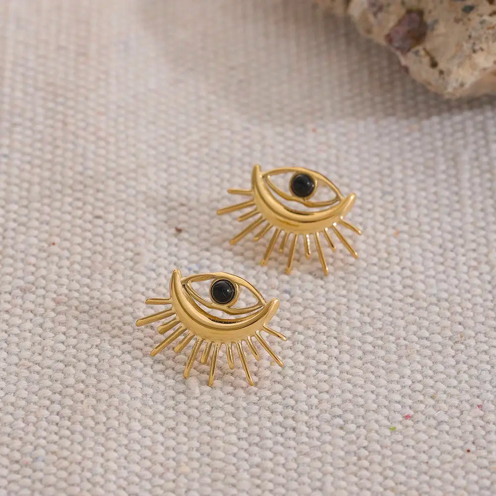 Eye Charm Stud Earrings