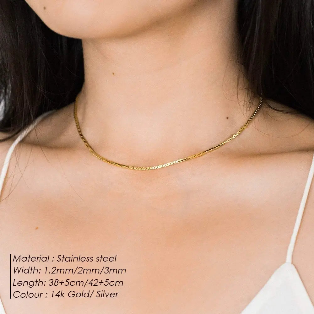 Box Chain Choker Necklace 