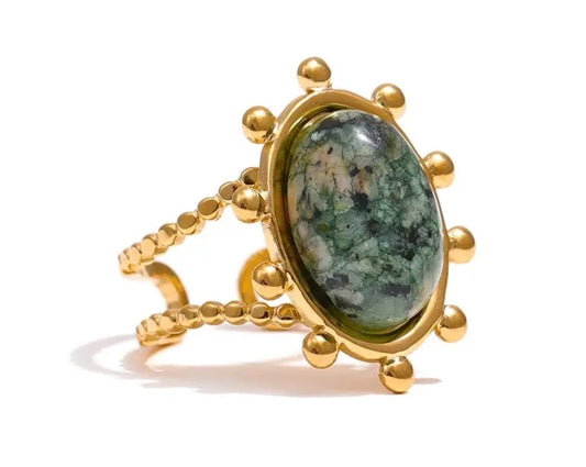 African Turquoise Stone Fashion Ring