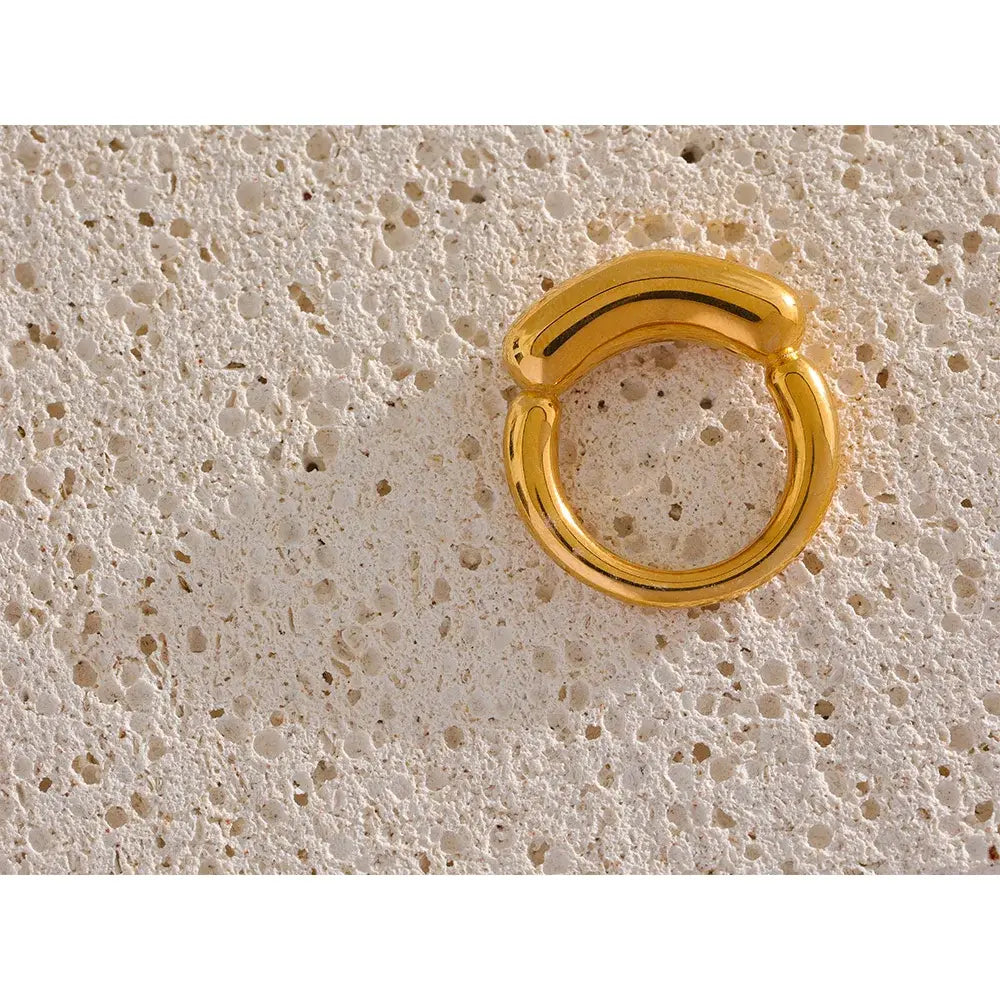 Minimalist Gold Color Stainless Steel Fashion Ring