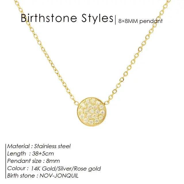 Birthstone Zirconia Necklace