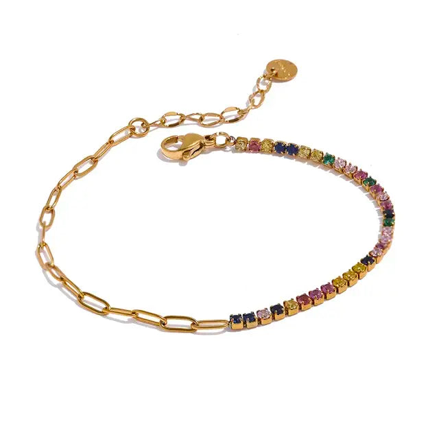 Colorful Natural Stone Bead Anklet