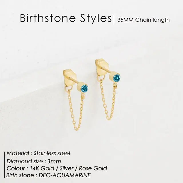 Birthstone Pendant Earrings