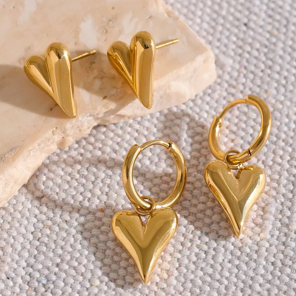 Heart Huggie Hoop Earrings