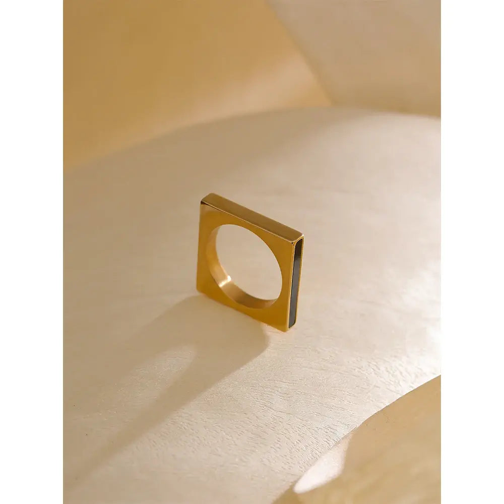 Minimalist Geometric Square Stainless Steel Ring