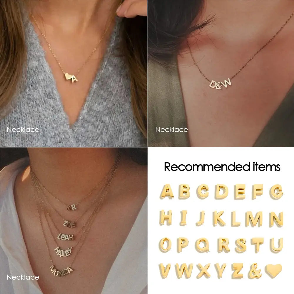 Letter Name Pendant For Women Wholesale Alphabet A-Z Jewelry Gift